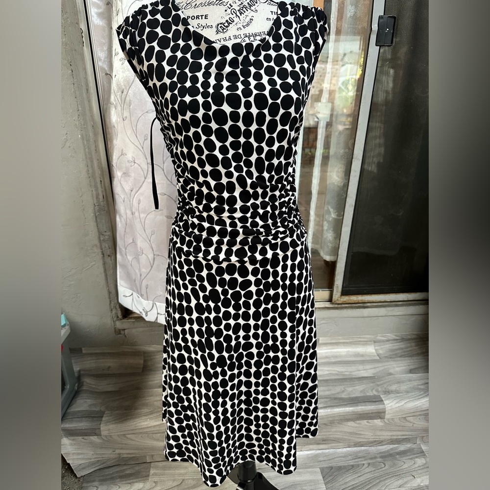 FINAL SALE Enfocus Studio Black and White Midi Dress